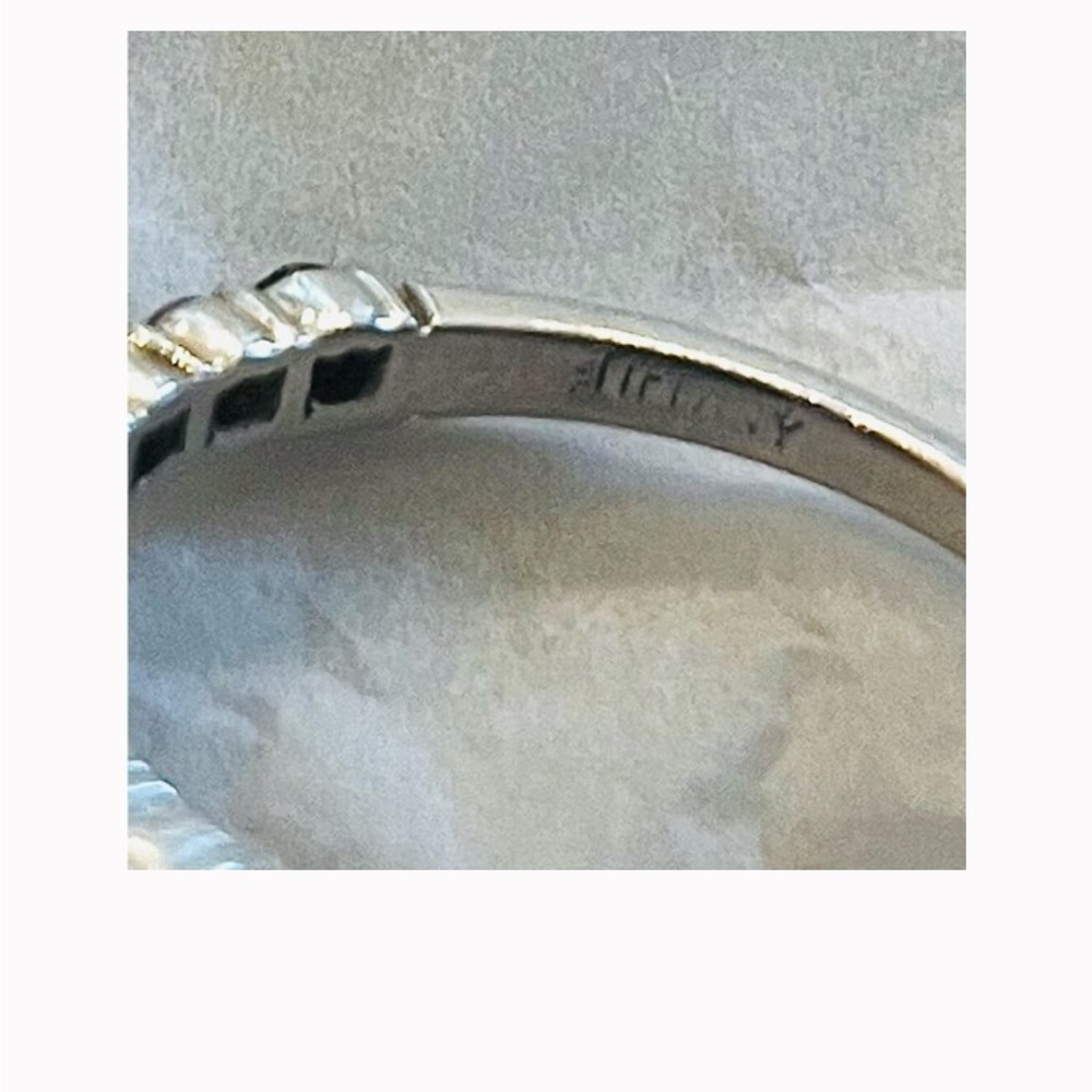 Tiffany & Co. Platinum Emerald & Diamond Ring - Picture 4 of 9